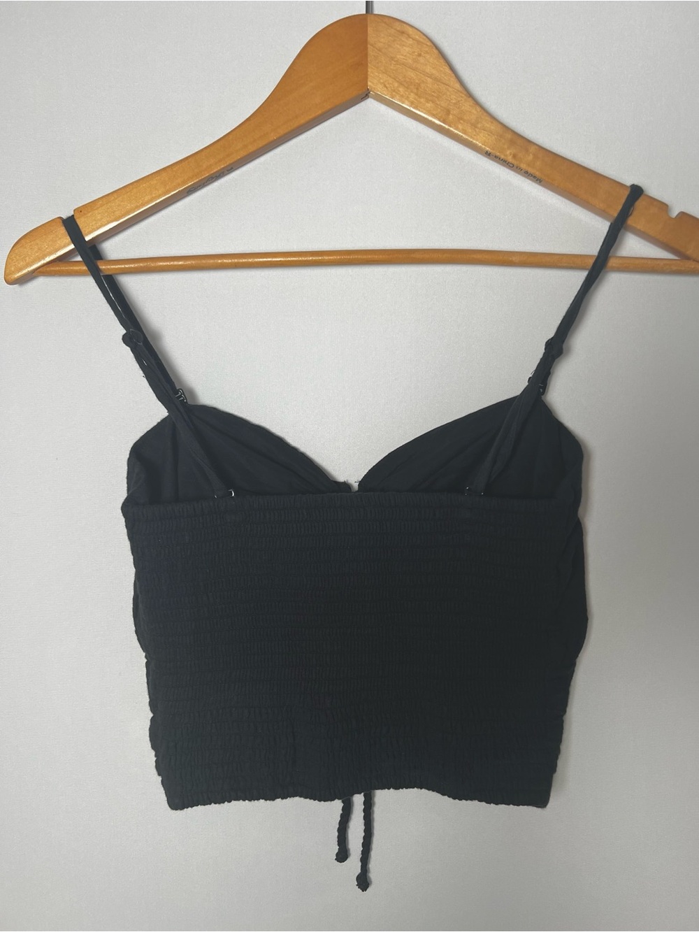 Aerie Women’s Smocked Crop Top Tank Black Small - Picture 4 of 7